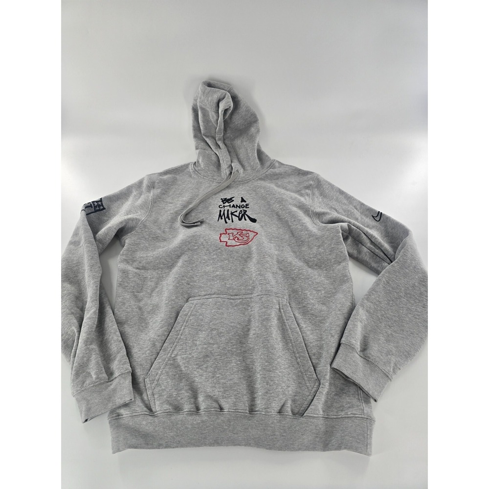 Nike NFL Inspire Change Hoodie Men's S Grey Kansas City Chiefs Team Issued